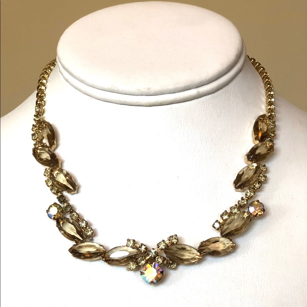 Vintage Juliana Smoky Rhinestone Necklace